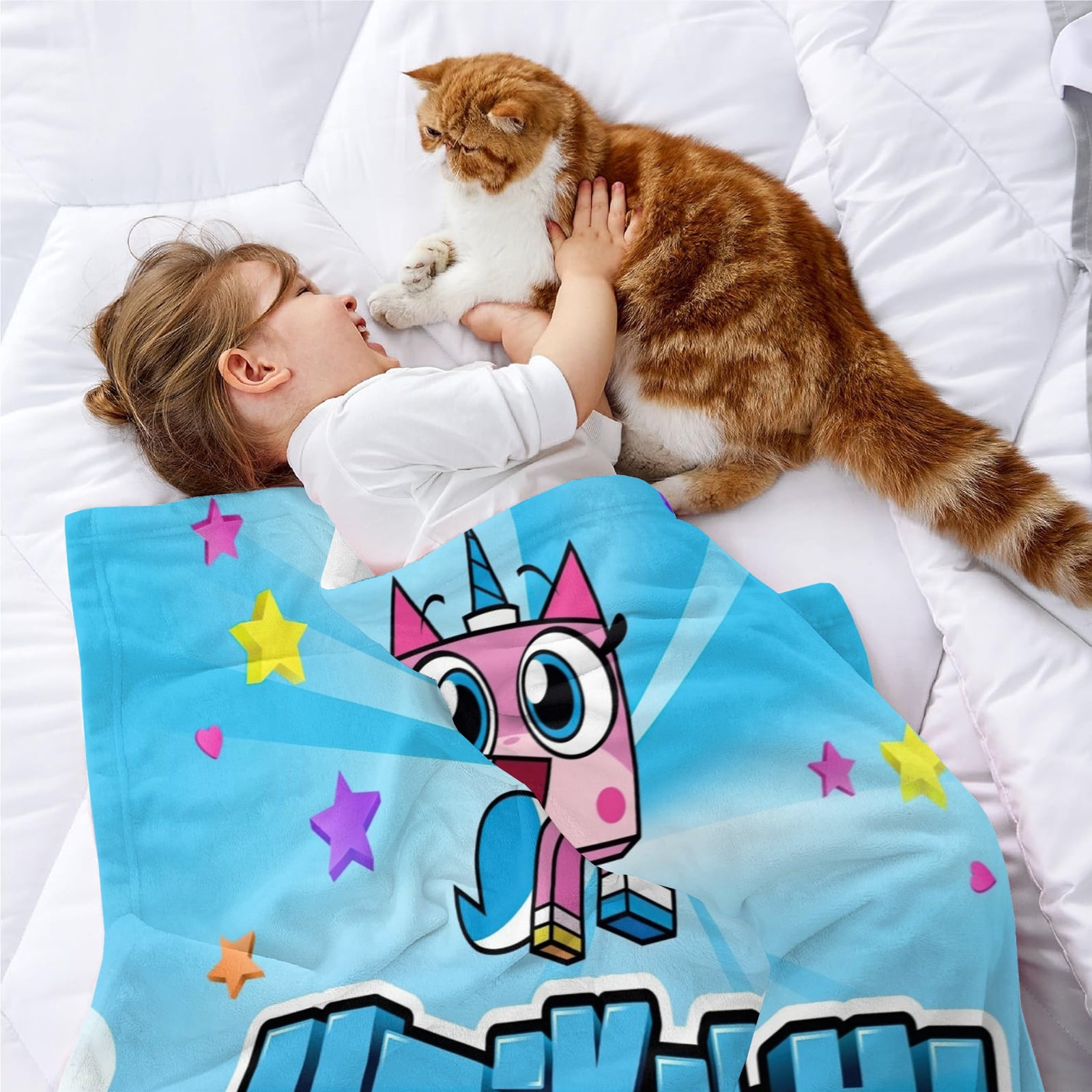 Unikitty Throw Blanket Gifts for Fans Lover Girls Boys Women Present Hoodie Him Bed 50"x60"