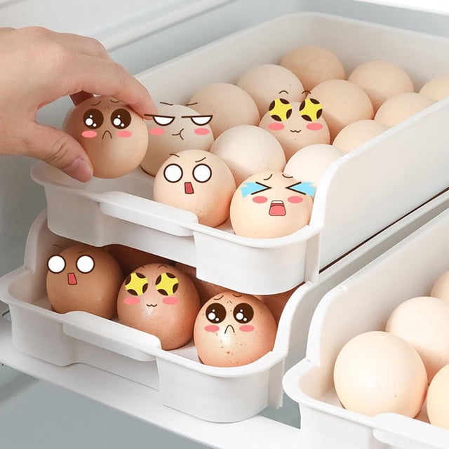 Refrigerator Egg Storage Box Egg Bracket Artifact Can Be Stacked Drawer Type Kitchen Egg Box