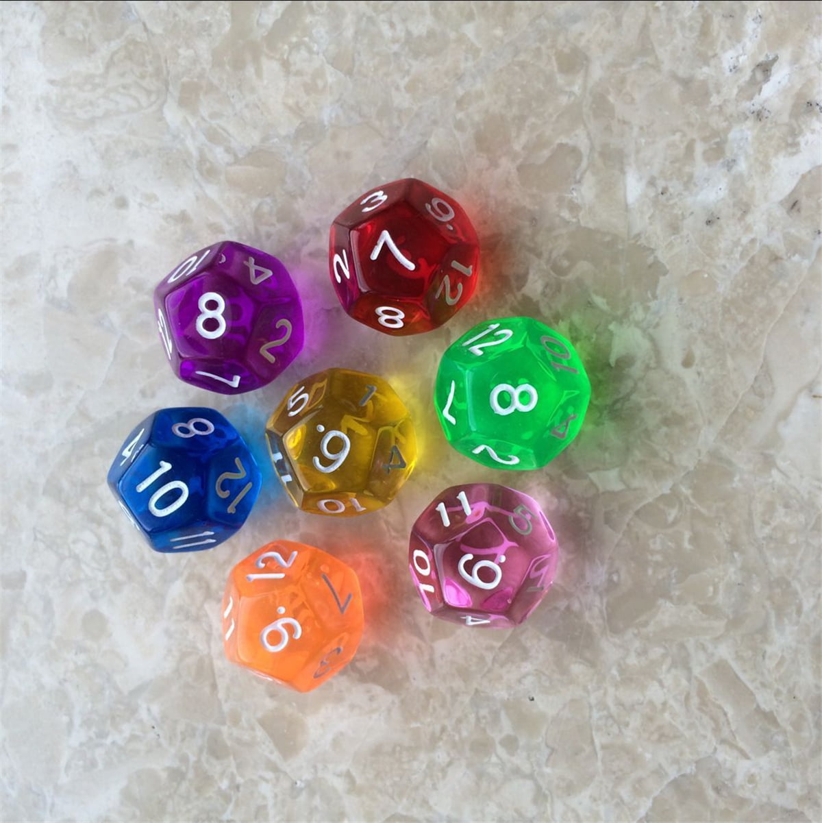 Multi Colored Assortment of D12 Polyhedral Dice 25 Count Assorted Pack of 12 Sided Dice