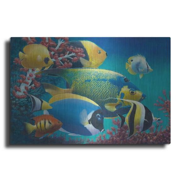 Luxe Metal Art 'Queen Angel' by Durwood Coffey, Metal Wall Art, 16"x12"