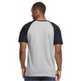 thumbnail image 2 of Men's Cotton Baseball T-Shirts Short Sleeve Crew Neck Classic Tee Shirt, Navy/Light Grey, Small, 1 Pack, 2 of 4