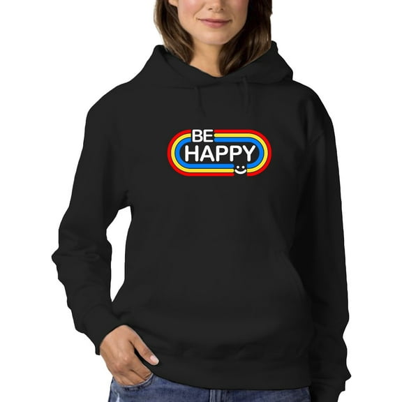 Be Happy! Hoodie Women -GoatDeals Designs, Female Large