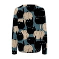 thumbnail image 4 of Suéter de manga larga suelto fino de moda con estampado de Halloween de cuello redondo de primavera y otoño para mujer Pompotops FGAJ5989, 4 of 4