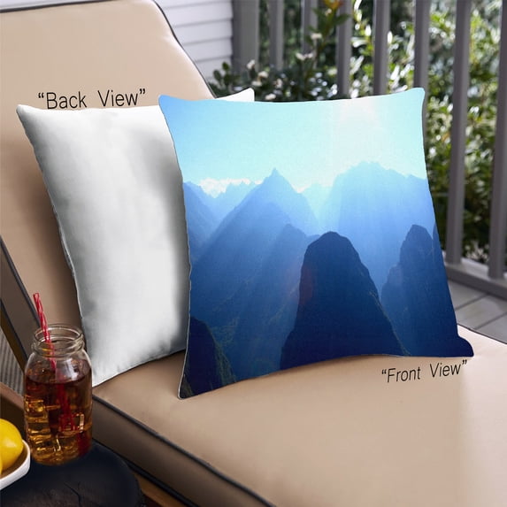 Ahgly Company Sites Machu Picchu Outdoor Throw Pillow, 18 inch by 18 inch