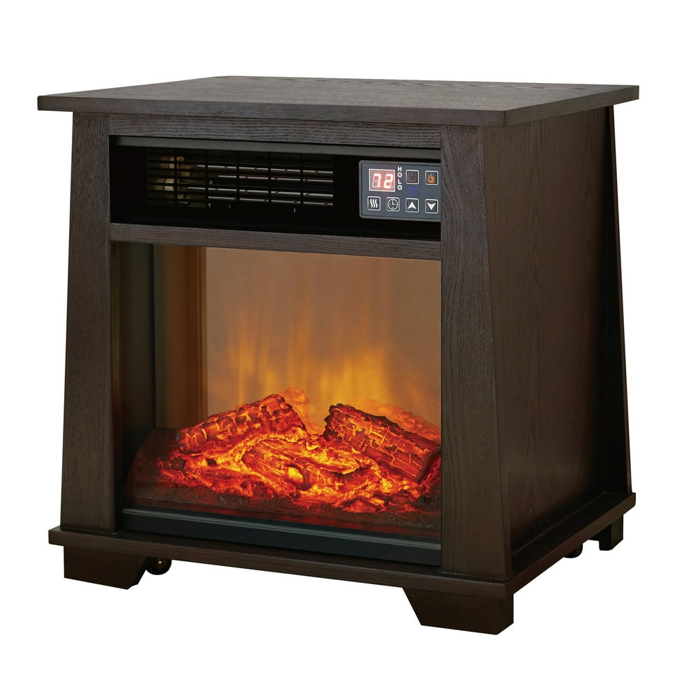 Mainstays Infrared Electric Space Heater, dark oak