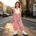 thumbnail image 2 of Ruyang Girls Jogger Pants Lightweight Loose Casual Sports Joggers Cute Letter Print Drawstring Outdoor Hiking Pants School Clothes, 2 of 6