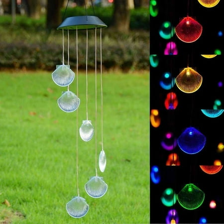 Changing Color Seashell Solar Wind Chimes Led Wind Chime Night