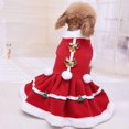 thumbnail image 5 of Vestido navideño para perro, ropa para mascotas, chaleco para gato, disfraz de terciopelo rojo claro, 5 of 5