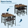 thumbnail image 4 of Huisuilinss Dining Table Set For 4,5-Piece Kitchen Table Set With Counter Height Table & 4 Upholstered Bar Stools,Wood Dining Table Set With Footrest & Corner Protector For Small Space Apartment Pub, 4 of 9
