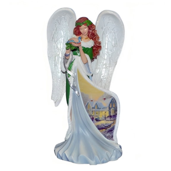 The Bradford Exchange Birch Bark Gifts of Christmas  Angel Figurine by Thomas Kinkade 7.5-inches