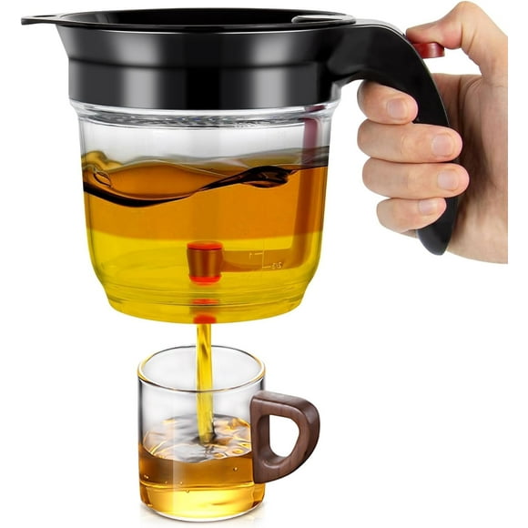 Fat separator with bottom release Fat Separator and Gravy Strainer, 4.1-inch Wide Container with Bottom Release, Black PP Material Handle, 6.7-inch Height (1)
