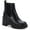 Black leather, variant on Womens Black 1" Platform Waterproof Slip Resistant Raine Round Toe Block Heel Zip-Up Chelsea 9.5 M