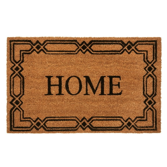 Kate Aurora Home Venetian Bordered Coir Bristled Outdoor All Season Welcome Mat - 18"x30"