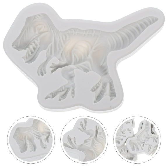 UPOUART 8-Piece White Silicone Dinosaur Cake Mold Set for Baking, Fondant, Chocolate, and Creative Dessert Decorations