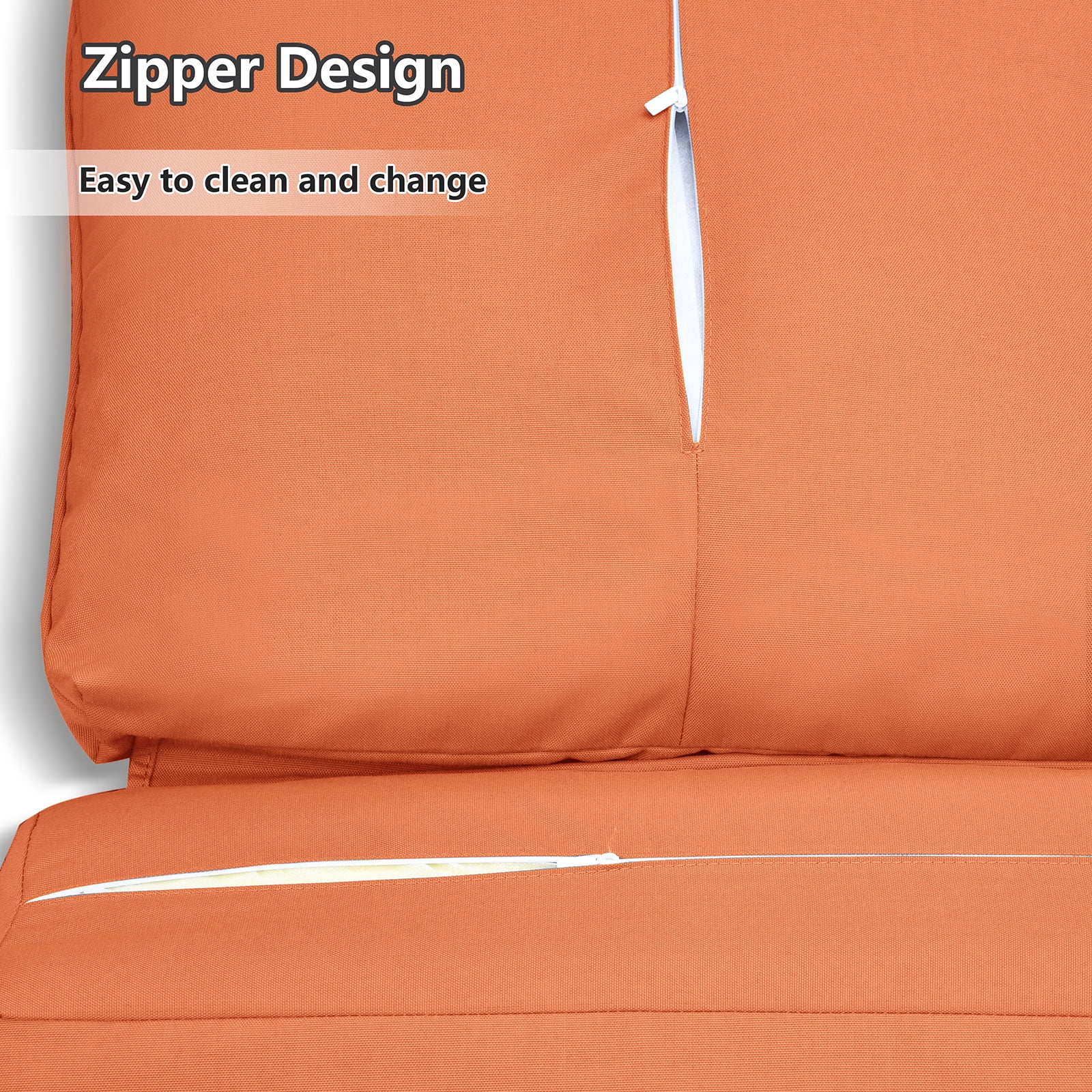 UMI Patio Recliner Cushion Cover, Orange – Outdoor Replacement Seat & Back Cover for Wicker Chair, Waterproof & Removable, 27.6" x 23" x 26.7"