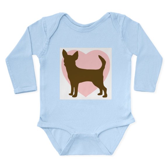 CafePress - Chihuahua Heart Body Suit - Long Sleeve Cotton Baby Bodysuit