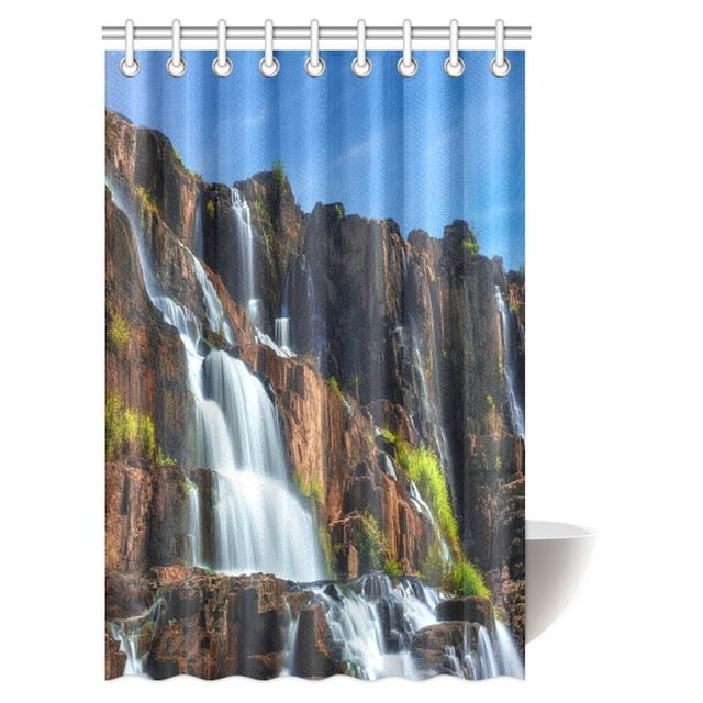Cortina de Ducha ABPHQTO Selva Tropical Paisaje con Cascada Pongour 120x180 cm