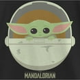 thumbnail image 2 of Girl's Star Wars: The Mandalorian The Child Cartoon Art Bassinet Graphic Tee Black Large, 2 of 4