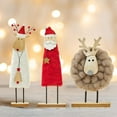 thumbnail image 5 of LHWEN Christmas Wood Reindeer Decorations Mini Ornaments Tree Decor Holiday Shelf Mantel Table Display Wool Wooden Base Festive Home Decor Gift Set Abstract Reindeer Family Indoor Seasonal Accessories, 5 of 8