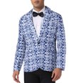 thumbnail image 1 of Blazer Floral INSPIRE CHIC para Hombre con Solapa Notch de Una Botón Retro, Chaqueta Deportiva XL Azul Marino, 1 of 6