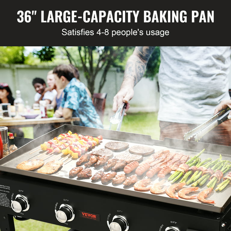 Portable Griddle Gas Grill Pan BBQ Stove Top Countertops Broiler Stainless  Steel