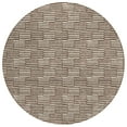thumbnail image 2 of HomeRoots 594985 8 ft. Brown & Beige Round Geometric Washable Indoor & Outdoor Area Rug, 2 of 5