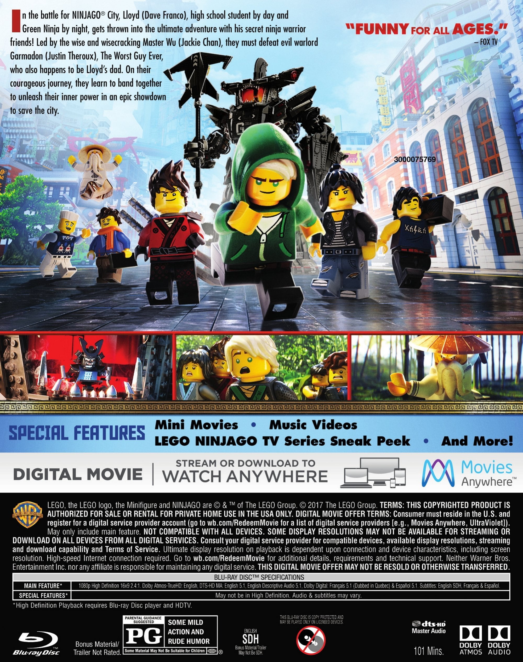 The Lego Ninjago Movie Blu ray Warner Home Video Kids Family