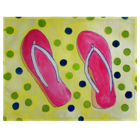 Betsy Drake PM404 14 x 18 in. Flip Flops Place Mat - Set of 4