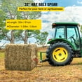 thumbnail image 2 of VEVOR Hay Spear 32" Bale Spear 1350 lbs Capacity, Bale Spike Quick Attach Square Hay Bale Spears 1.4" Wide, Red Coated Bale Forks, Bale Hay Spike with Hex Nut & Sleeve for Buckets Tractors Loaders, 2 of 9