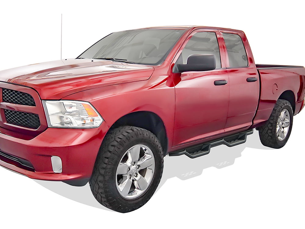 APS Black 6 Inches Tubular Drop Down Style Nerf Bars Running Boards Compatible with Dodge Ram 1500 2009-2018 Quad Cab