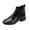 Black, variant on OAVQHLG3B Women's Square Toe Solid Low Cut Square Heel Patent Leather Sleeve Short Boots