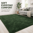 thumbnail image 3 of HOISUN 5x8 ft Soft Shag Area Rug for Bedroom Living Room, Fluffy Plush Non-Slip Carpet, Leaf Green, 3 of 10