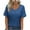 Blue, variant on RYRJJ Womens Summer Tops Short Sleeve Casual Shirts Loose Tee Trendy Basics V Neck Plain Tshirt(Gray,M)