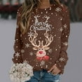 thumbnail image 1 of Chandail Sans Capuche Décontracté à Manches Longues et Col Rond pour Femmes, Imprimé de Noël Automne Hiver, 1 of 5