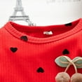 thumbnail image 3 of IVEYRTF Girls Fashion Knitted Dress Princess Dress Long Sleeve Dresses Outfit for Toddler Kids Fall Winter Cute Elegant Party Wear for Holiday Party(Red,2-3 Years), 3 of 3