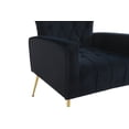 thumbnail image 5 of Accent Chair with Ottoman, Wingback Armchair with Gold Legs Modern Velvet Upholstered Single Sofa Chair Leisure Vanity Chair Reading Chair for Living Room, Bedroom, Lounge Room, Black, 5 of 7