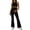 Black, variant on HOWPAY Maternity Flare Leggings over the Belly High Waisted Yoga Pants for Workout Lounge Bell Bottoms Soft Casual Pregnancy Activewear Black L