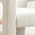 thumbnail image 5 of KINWELL 28" W Modern Boucle Accent Chair, Mid Century Upholstered Square Armchair, No Assembly Single Sofa Side Chair for Living Room Lounge Bedroom (Cream), 5 of 12