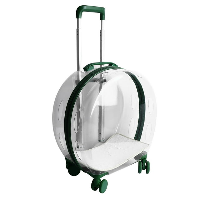 Hard Cat Carrier, Pet Rolling Carrier Transparent Large Ventilation Holes Wide Application For Travel
