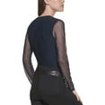 thumbnail image 2 of DKNY BLACK Mixed-Media V-Neck Bodysuit, US Large, 2 of 2