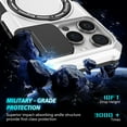 thumbnail image 6 of Allytechgroup Magnetic For iPhone 15 Pro Max Case with Ring, [1x Screen Protector] [Slide Camera Cover] Military Grade Drop Protection Back Cover For iPhone 15 Pro Max, White, 6 of 10