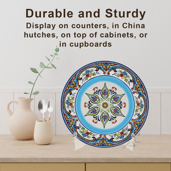 OnFireGuy Heavy Duty Plate Display Stand | 12-inch Clear Acrylic Easel for 15"" - 18"" Diameter Plates Photo Frames Books Plaques