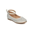 thumbnail image 1 of New Girl Little Angel Britt-936D Glitter PU Rhinestone Ankle Strap Ballet Flat, 1 of 5