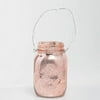 Small Hanging Mason Jar With Clear Bead Handle - Rose Set Of 12