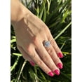 thumbnail image 3 of Vintage Oval Halo Wedding Ring Rose Tone Black CZ 925 Sterling Silver Size 9, 3 of 5