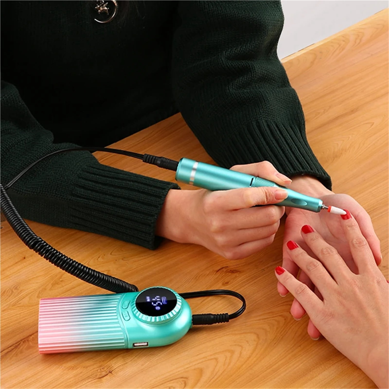 45000Rpm Nail Drill Machine Electric Portable Nail File Rechargeable Nail Sander for Gel Nails Polishing for Home Manicure Salon