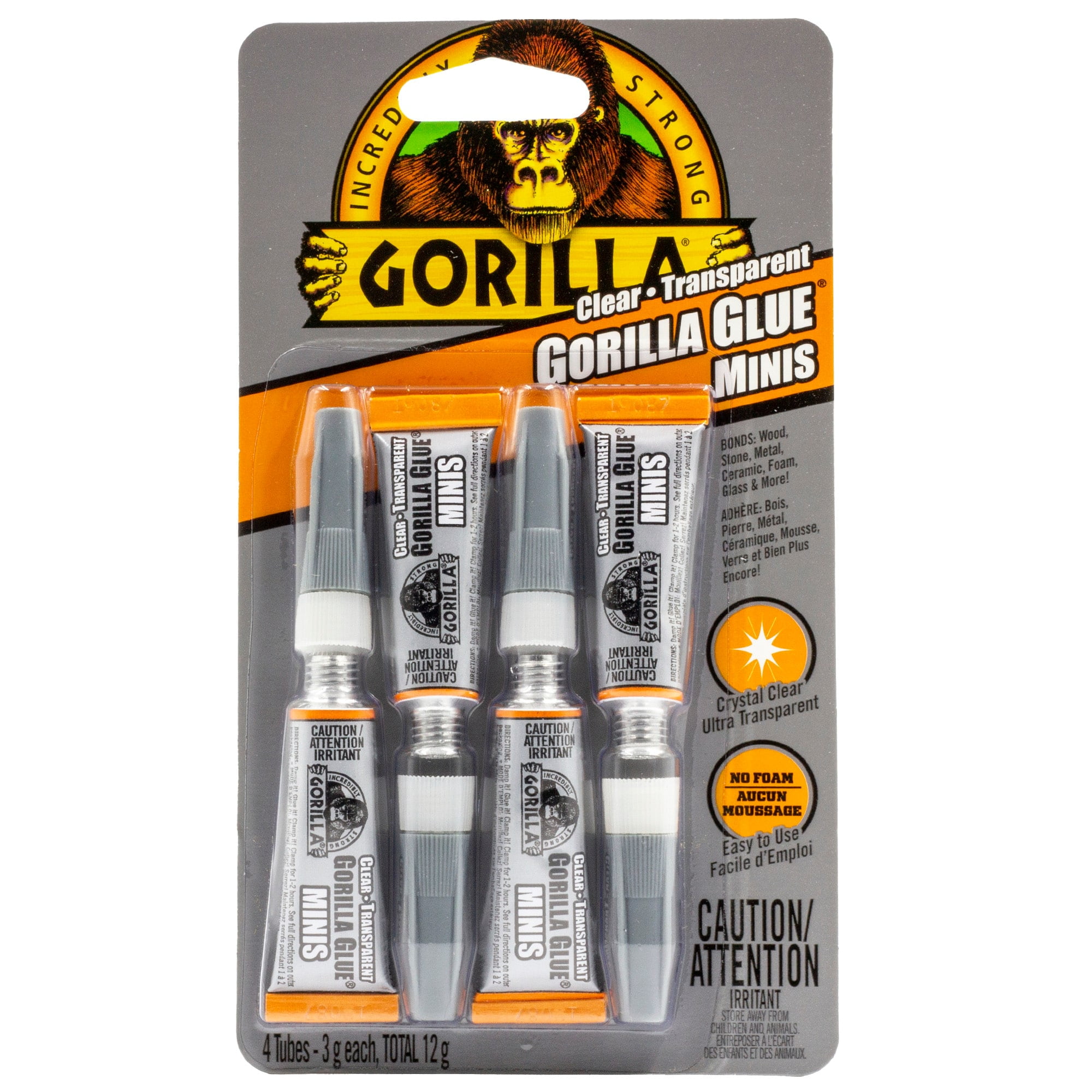 8 Packs 4 ct. (32 total) Gorilla® Clear Gorilla Glue® Minis
