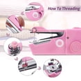 thumbnail image 3 of Portable Sewing Machine Handheld,Mini Cordless Electric Sewing Machine, Quick Handy Stitch for Fabric Clothing Kids Cloth Pet Clothes PINK, 3 of 5
