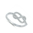 thumbnail image 4 of Clear CZ Infinity Love Knot Promise Ring 925 Sterling Silver Band White Jewelry Female Size 8, 4 of 4