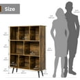 thumbnail image 2 of Hyxoo  8 Cube Shelf, 3-Tier Open Bookshelf with Legs, Floor Standing Office Bookshelf, Wooden Bookcase for Office Furniture, Cubby Storage Organizer for Living Room/Bedroom/Home Office, Brown, 2 of 7